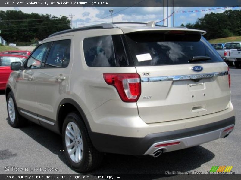White Gold / Medium Light Camel 2017 Ford Explorer XLT