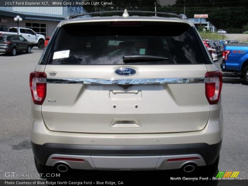 White Gold / Medium Light Camel 2017 Ford Explorer XLT