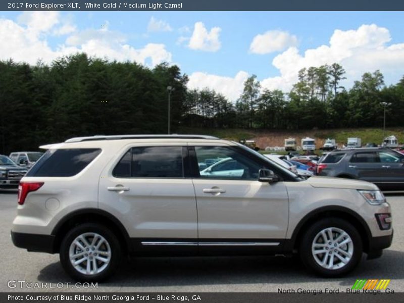 White Gold / Medium Light Camel 2017 Ford Explorer XLT