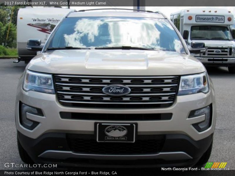 White Gold / Medium Light Camel 2017 Ford Explorer XLT