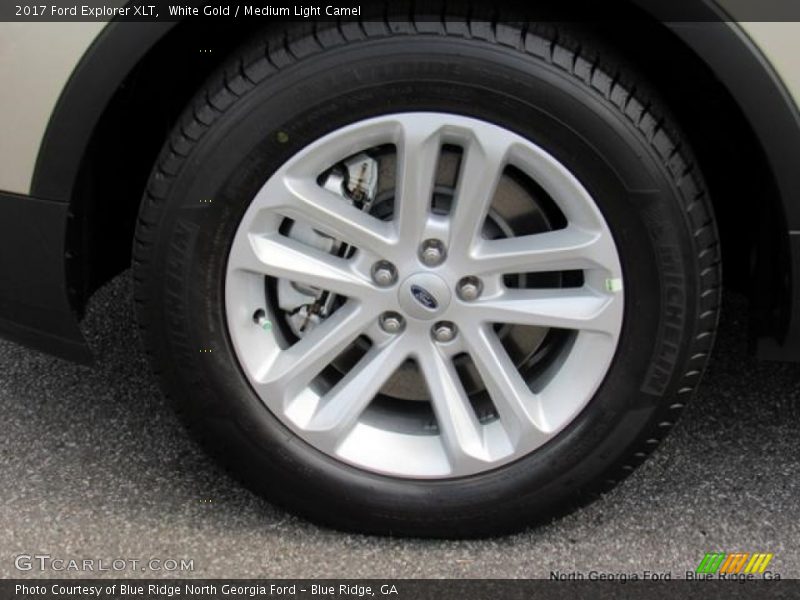 White Gold / Medium Light Camel 2017 Ford Explorer XLT