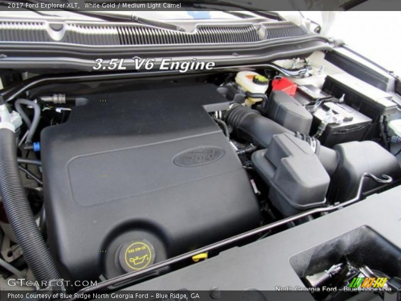 White Gold / Medium Light Camel 2017 Ford Explorer XLT