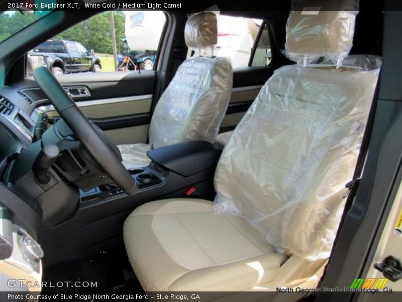 White Gold / Medium Light Camel 2017 Ford Explorer XLT