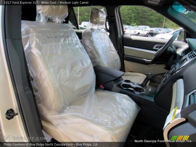 White Gold / Medium Light Camel 2017 Ford Explorer XLT