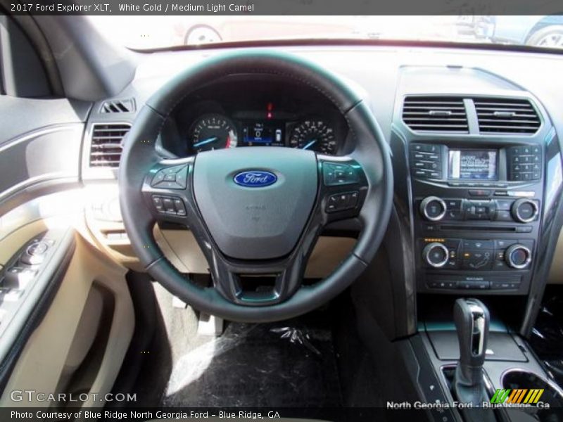 White Gold / Medium Light Camel 2017 Ford Explorer XLT