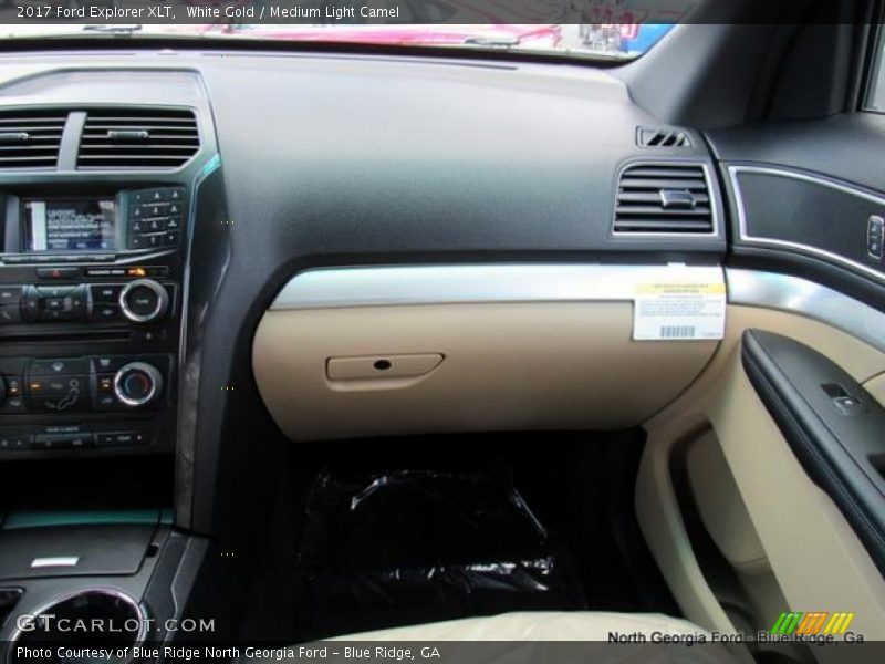 White Gold / Medium Light Camel 2017 Ford Explorer XLT
