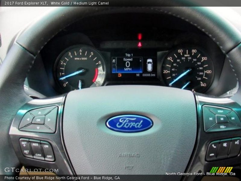 White Gold / Medium Light Camel 2017 Ford Explorer XLT