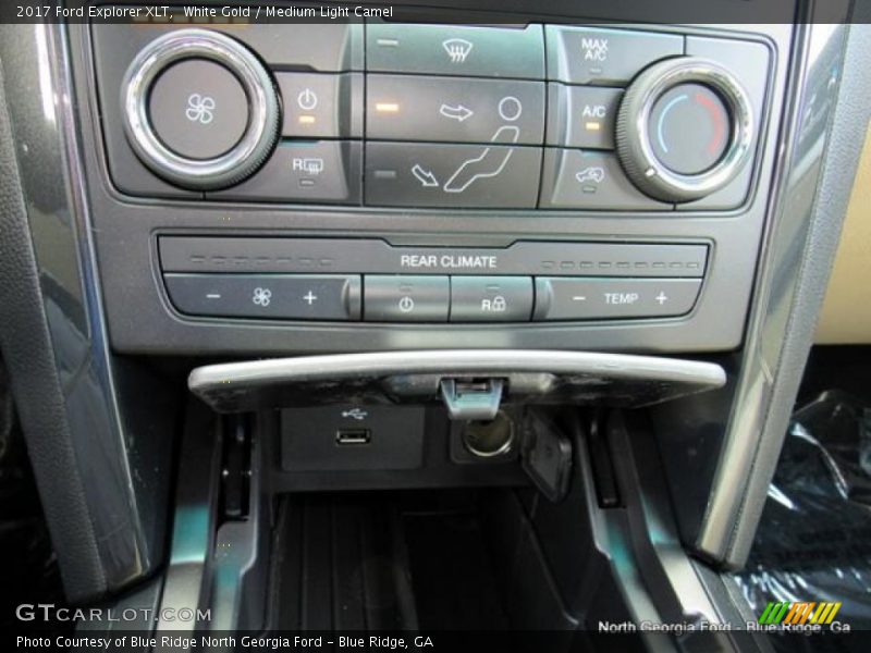 White Gold / Medium Light Camel 2017 Ford Explorer XLT