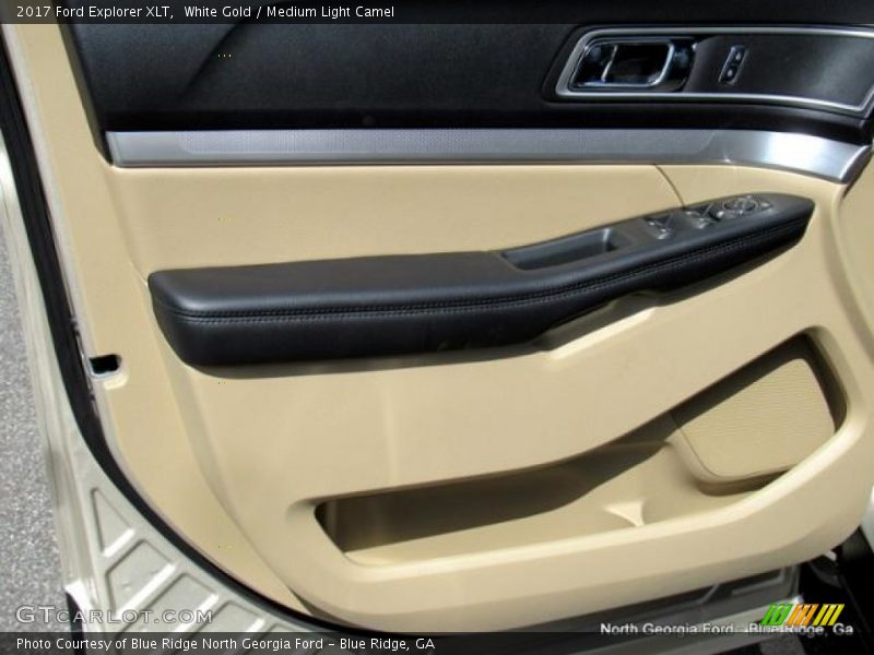 White Gold / Medium Light Camel 2017 Ford Explorer XLT