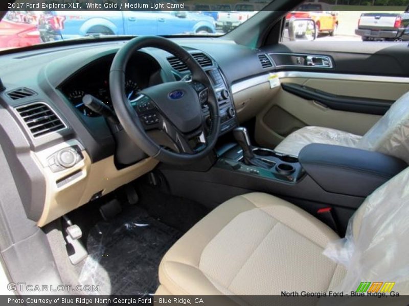 White Gold / Medium Light Camel 2017 Ford Explorer XLT