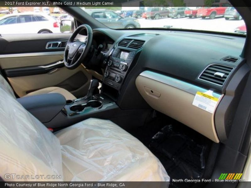 White Gold / Medium Light Camel 2017 Ford Explorer XLT