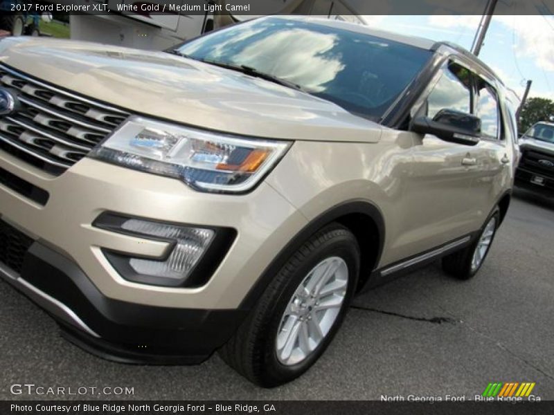 White Gold / Medium Light Camel 2017 Ford Explorer XLT