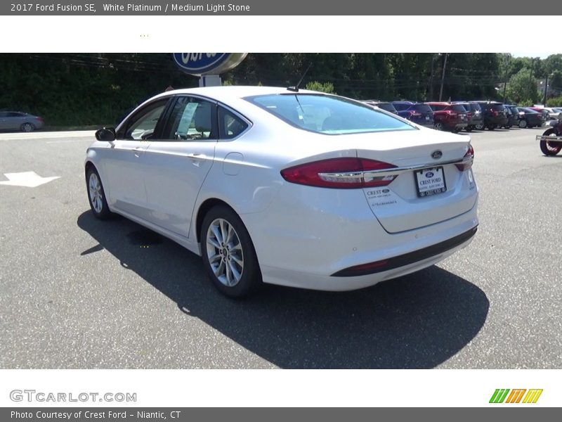 White Platinum / Medium Light Stone 2017 Ford Fusion SE