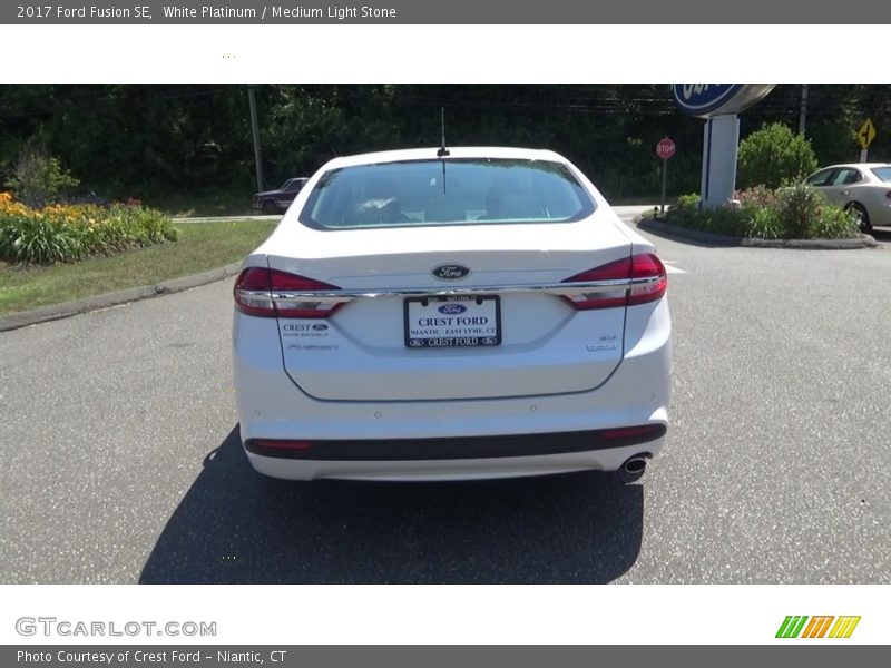White Platinum / Medium Light Stone 2017 Ford Fusion SE