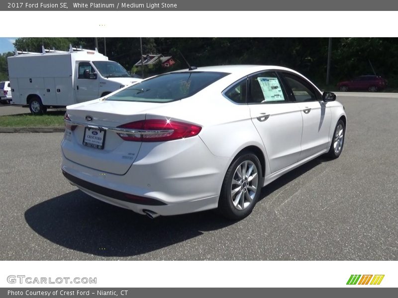 White Platinum / Medium Light Stone 2017 Ford Fusion SE