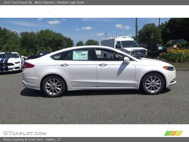 White Platinum / Medium Light Stone 2017 Ford Fusion SE
