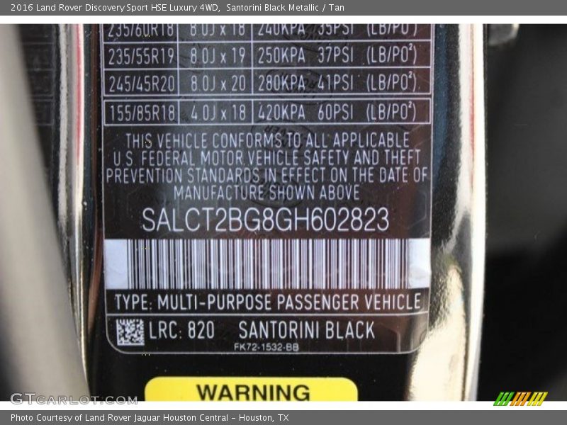 Santorini Black Metallic / Tan 2016 Land Rover Discovery Sport HSE Luxury 4WD