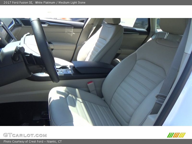 White Platinum / Medium Light Stone 2017 Ford Fusion SE