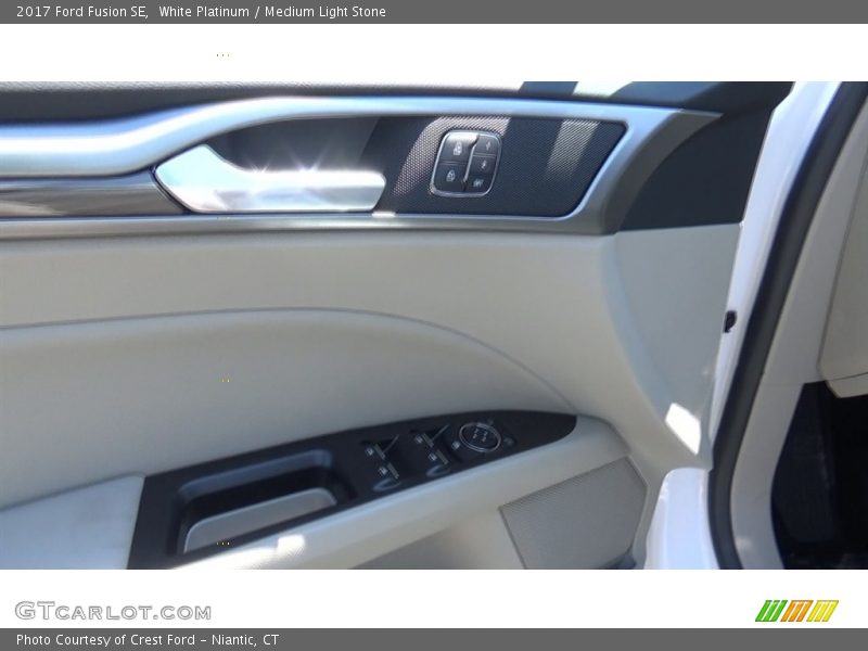 White Platinum / Medium Light Stone 2017 Ford Fusion SE