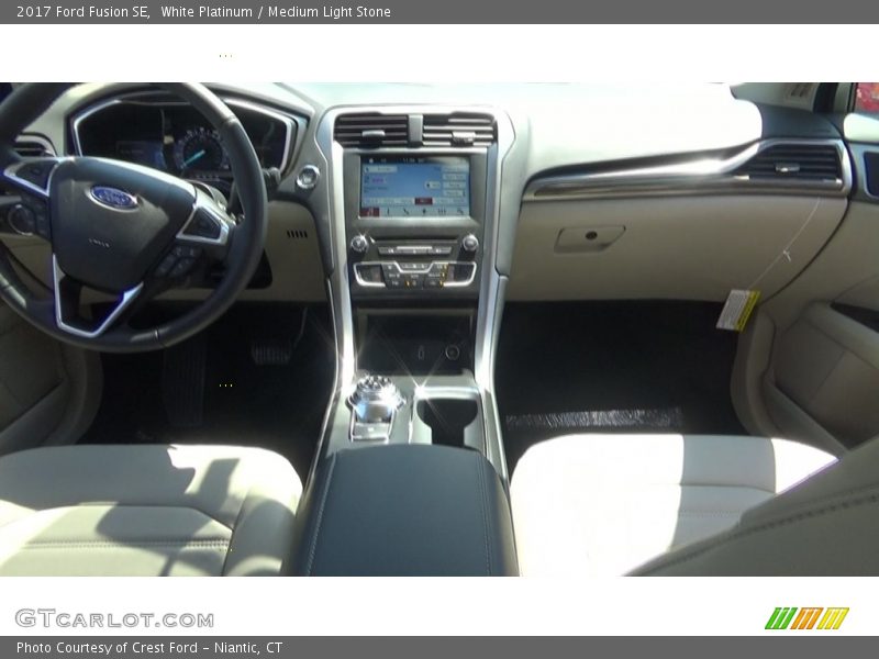 White Platinum / Medium Light Stone 2017 Ford Fusion SE