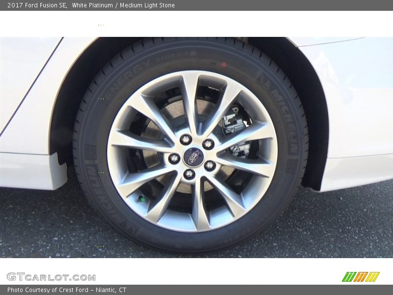 White Platinum / Medium Light Stone 2017 Ford Fusion SE