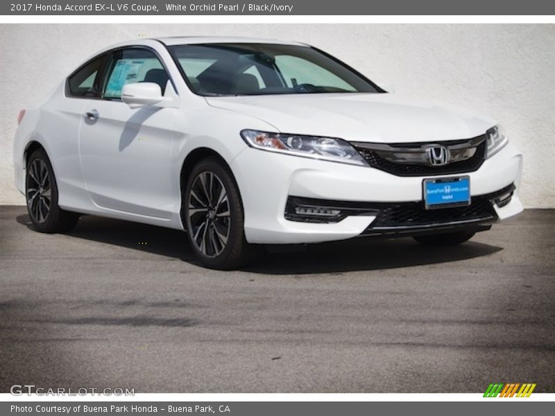 White Orchid Pearl / Black/Ivory 2017 Honda Accord EX-L V6 Coupe