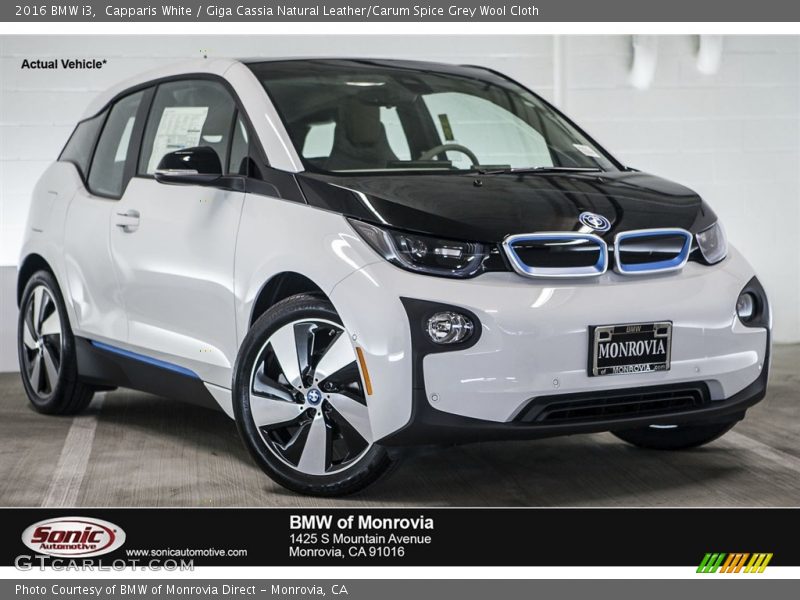 Capparis White / Giga Cassia Natural Leather/Carum Spice Grey Wool Cloth 2016 BMW i3