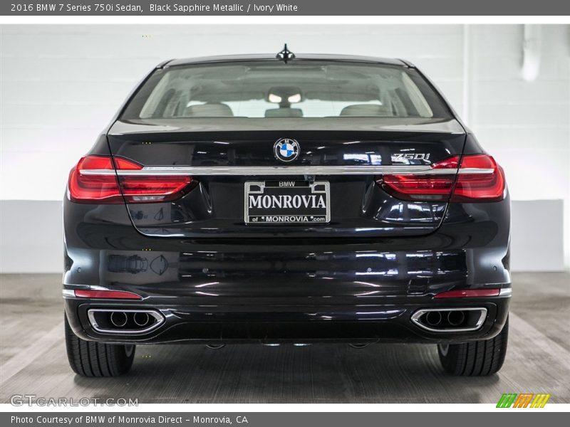 Black Sapphire Metallic / Ivory White 2016 BMW 7 Series 750i Sedan