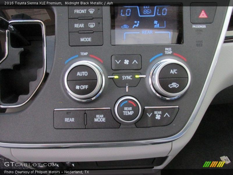 Midnight Black Metallic / Ash 2016 Toyota Sienna XLE Premium