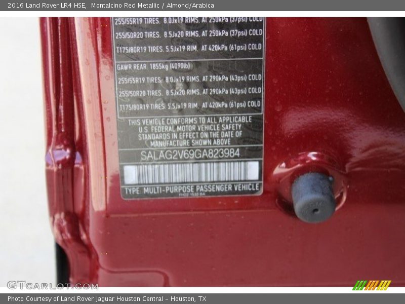 Montalcino Red Metallic / Almond/Arabica 2016 Land Rover LR4 HSE