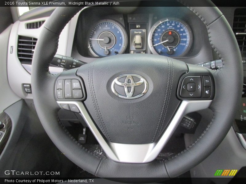Midnight Black Metallic / Ash 2016 Toyota Sienna XLE Premium