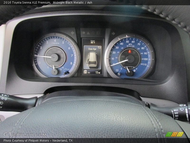Midnight Black Metallic / Ash 2016 Toyota Sienna XLE Premium