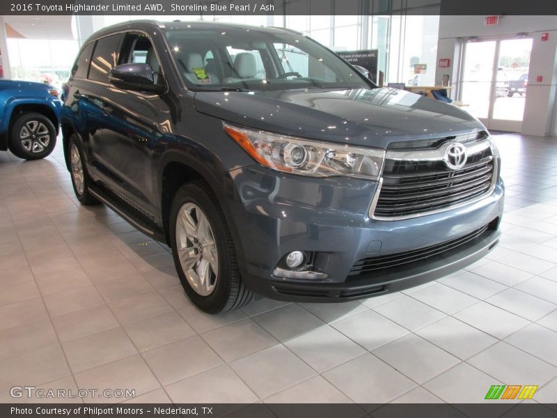 Shoreline Blue Pearl / Ash 2016 Toyota Highlander Limited AWD