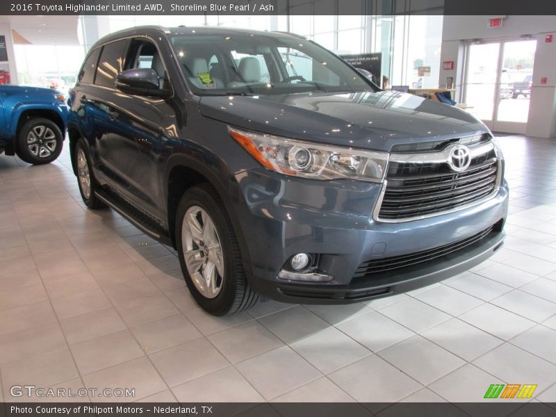 Shoreline Blue Pearl / Ash 2016 Toyota Highlander Limited AWD