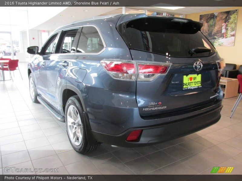 Shoreline Blue Pearl / Ash 2016 Toyota Highlander Limited AWD