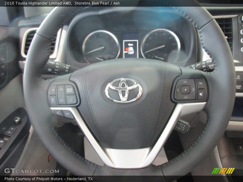 Shoreline Blue Pearl / Ash 2016 Toyota Highlander Limited AWD