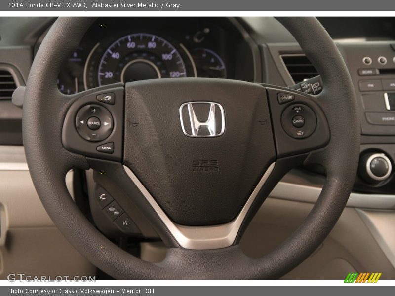 Alabaster Silver Metallic / Gray 2014 Honda CR-V EX AWD