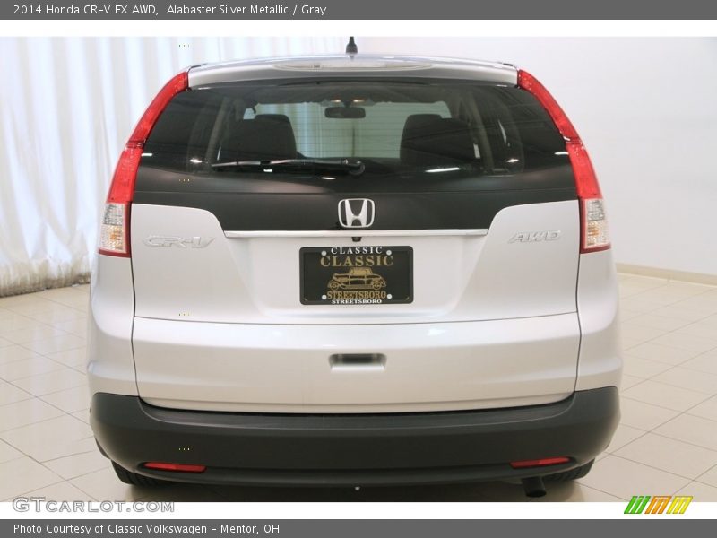 Alabaster Silver Metallic / Gray 2014 Honda CR-V EX AWD