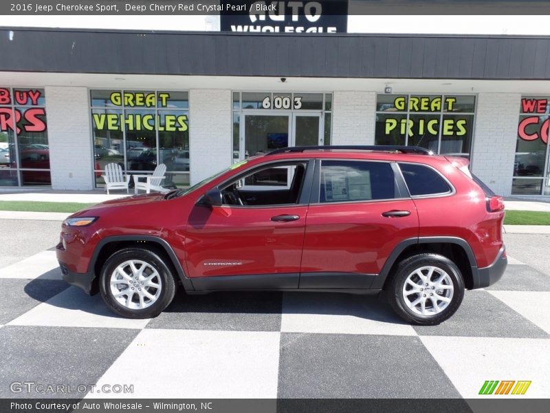 Deep Cherry Red Crystal Pearl / Black 2016 Jeep Cherokee Sport