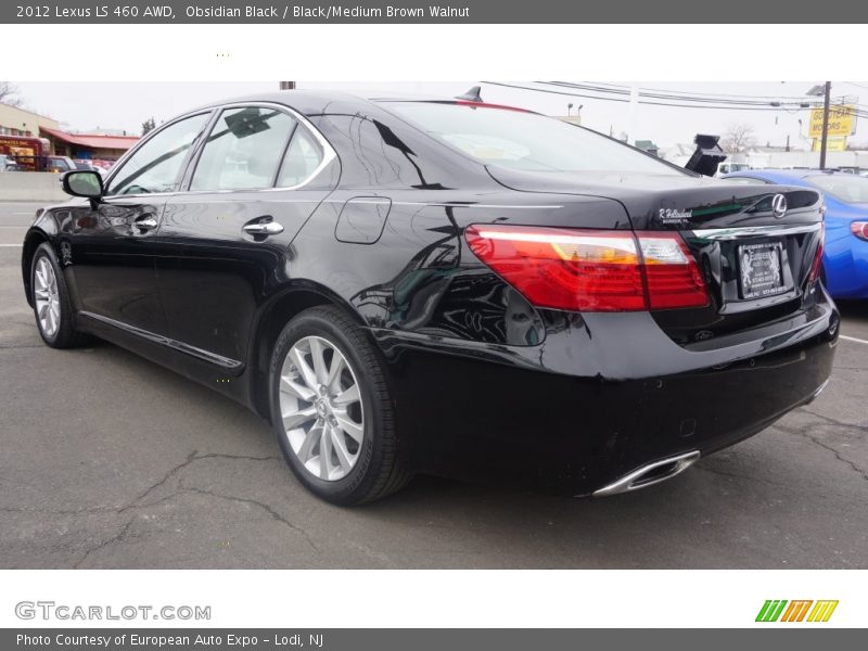 Obsidian Black / Black/Medium Brown Walnut 2012 Lexus LS 460 AWD