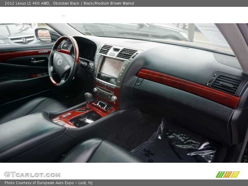 Obsidian Black / Black/Medium Brown Walnut 2012 Lexus LS 460 AWD