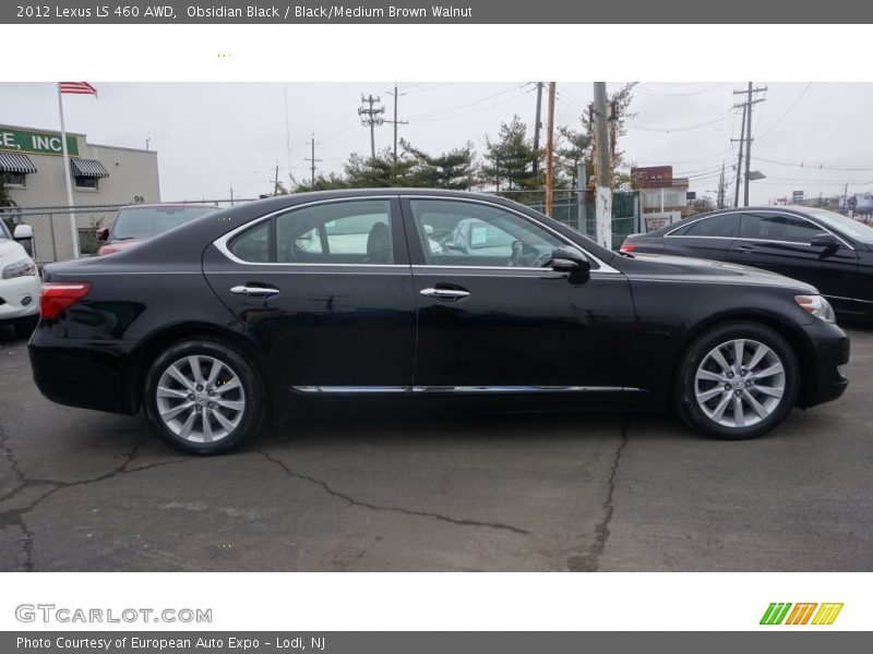Obsidian Black / Black/Medium Brown Walnut 2012 Lexus LS 460 AWD