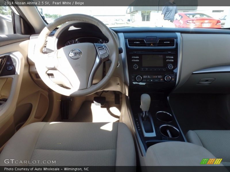 Pearl White / Beige 2014 Nissan Altima 2.5 SV