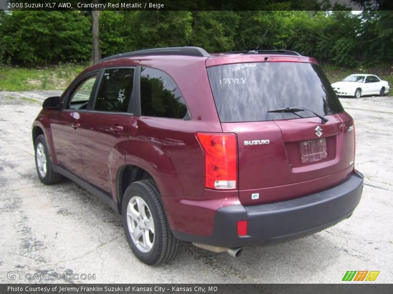 Cranberry Red Metallic / Beige 2008 Suzuki XL7 AWD