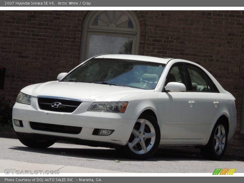 Arctic White / Gray 2007 Hyundai Sonata SE V6