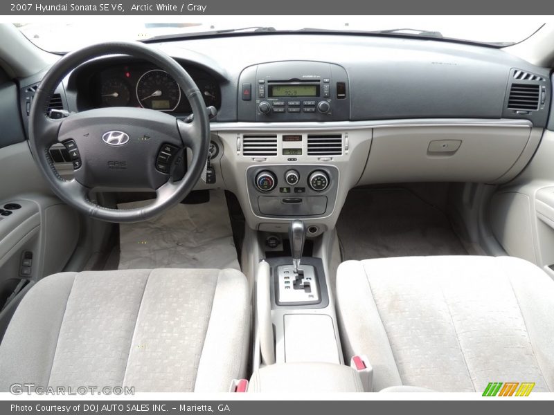 Arctic White / Gray 2007 Hyundai Sonata SE V6