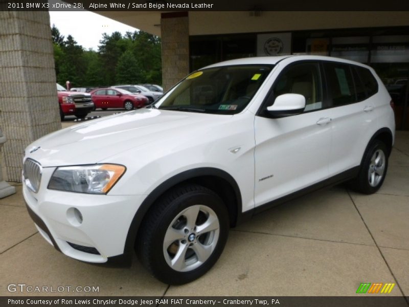 Alpine White / Sand Beige Nevada Leather 2011 BMW X3 xDrive 28i