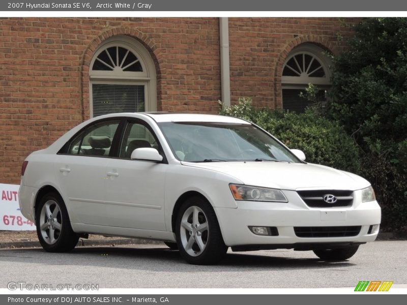 Arctic White / Gray 2007 Hyundai Sonata SE V6