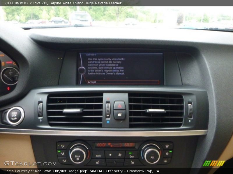 Alpine White / Sand Beige Nevada Leather 2011 BMW X3 xDrive 28i