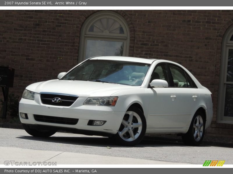 Arctic White / Gray 2007 Hyundai Sonata SE V6